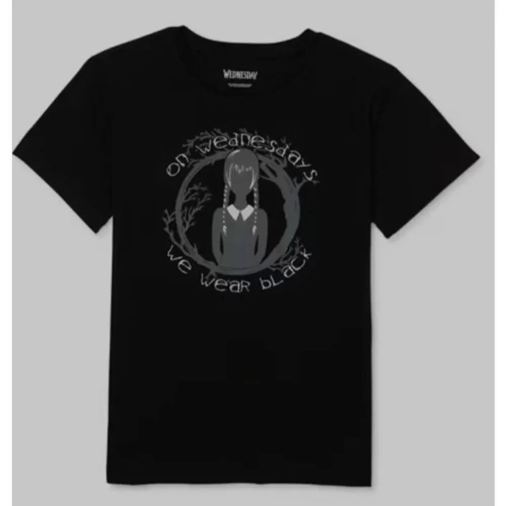 NWT Wednesday Girls Short Sleeve Graphic T-Shirt 10/12